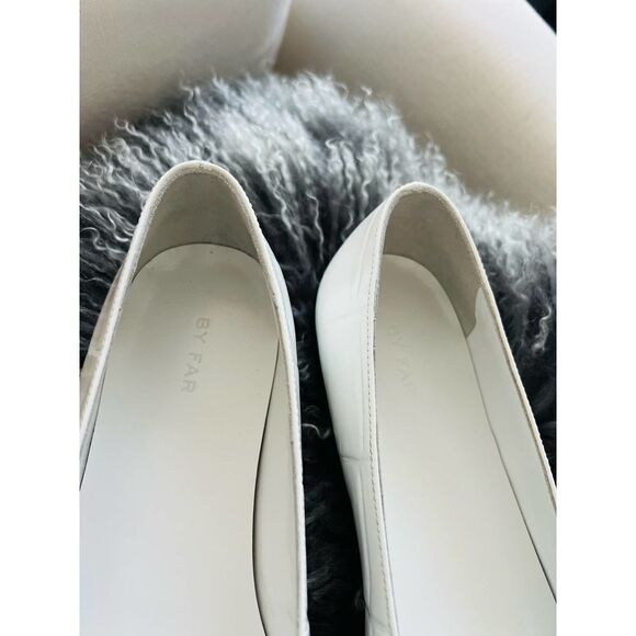 BY FAR Molly Maxi Croco Embossed ballet Leather Flat white 39 - Picture 6 of 12